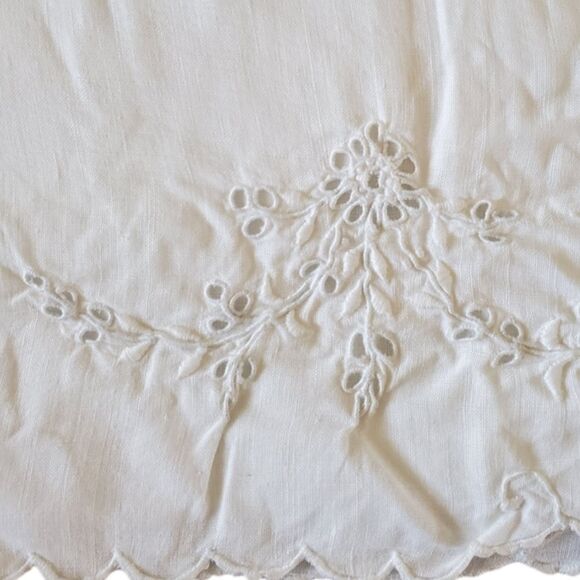 Vintage Large Embroidery & Eyelet Work Open Ended Pillow Cases 35 X 21 - Picture 6 of 9